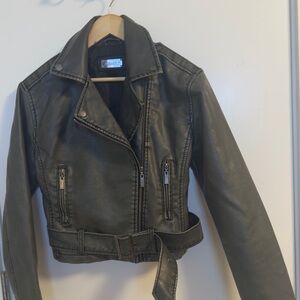 Jou Jou Black Vegan Leather-Moto Style Jacket